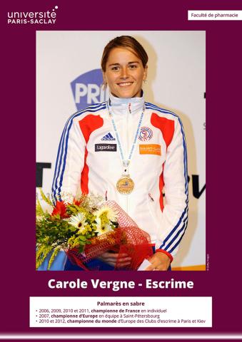 photo de Carole Vergne - Escrime. Palmarès en sabre : 2006, 2009, 2010 et 2011 championne de France en individuel. 2007, championne d'Europe en équipe à Saint-Pétersbourg. 2010 et 2012, championne du monde d'Europe des Clubs d'escrime à Paris et Kiev