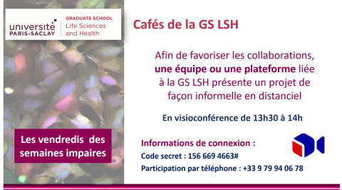 Cafés GS LSH, en visio 13h30 à 14h, vendredis semaines impaires, code : 156 669 4663#