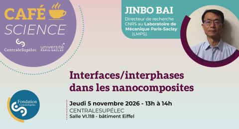 Café Science@CentraleSupélec - Interfaces/interphases dans les nanocomposites par Jinbo Bai, chercheur CNRS au  Laboratoire de Mécanique Paris-Saclay