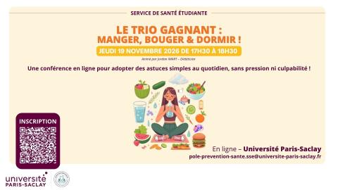 Le trio gagnant : manger, bouger & dormir !