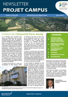 Une de la Newsletter Projet Campus n° 14