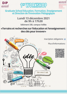 WS Terrains et recherches sur l'éducation et l'enseignement des clés pour innover