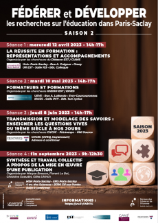 Séminaire Fédérer et développer les recherches sur l'éducation dans Paris-Saclay - Saison 2