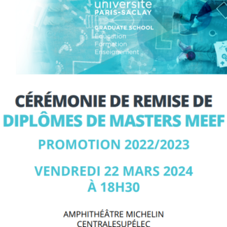 3ème Cérémonie de remise des diplômes des Masters MEEF (22 mars 2024)