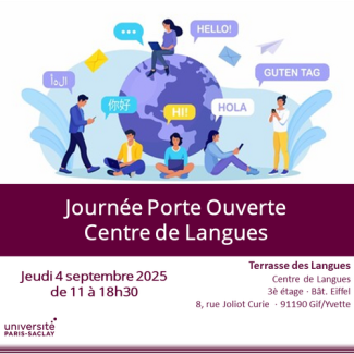 Journée porte ouverte du Centre de Langues de l'Université Paris-Saclay (4 septembre 2025)