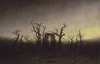 Abbaye dans une forêt de chênes. Caspar David Friedrich. 1850.